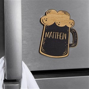 Beer Mug Personalized Wood Magnet- Black Stain - 39263-BL