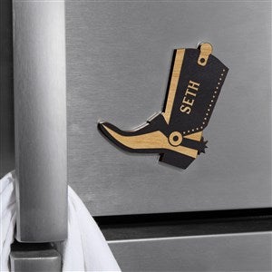 Western Boot Personalized Wood Magnet- Black Stain - 39264-BL