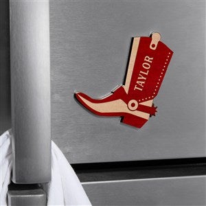 Western Boot Personalized Wood Magnet- Red Maple - 39264-R