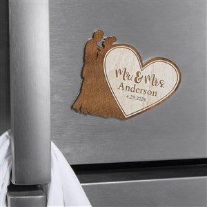 Wedding Couple Personalized Wood Magnet- Whitewash - 39266-W