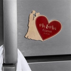 Wedding Couple Personalized Wood Magnet- Red Maple - 39266-R