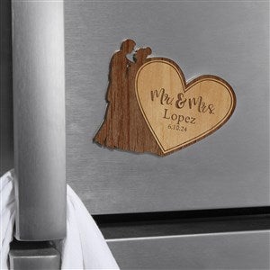 Wedding Couple Personalized Wood Magnet- Natural - 39266-N