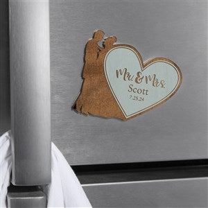 Wedding Couple Personalized Wood Magnet- Blue Stain - 39266-B