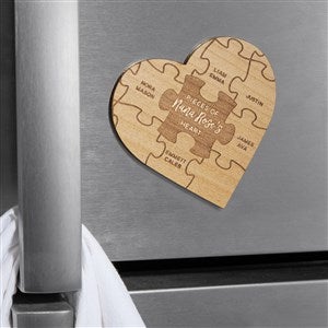 Pieces Of Her Heart Personalized Wood Magnet- Natural - 39271-N