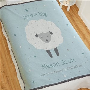 Baby Sheep Personalized Baby 50x60 Woven Throw Blanket - 39327-A