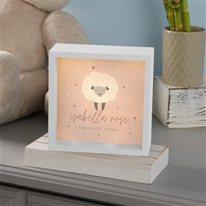 Baby Sheep Personalized Ivory LED Shadow Box- 6"x 6" - 39339I-6x6