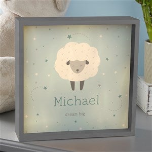 Baby Sheep Personalized Grey LED Shadow Box- 10"x 10" - 39339G-10x10