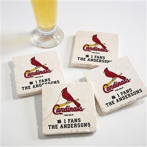 MLB St. Louis Cardinals Personalized Tumbled Stone Coaster Set - 39419