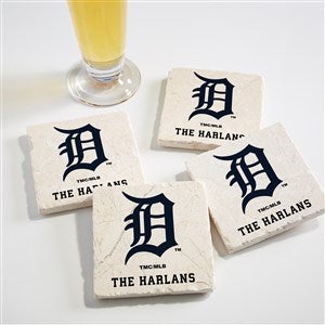 MLB Detroit Tigers Personalized Tumbled Stone Coaster Set - 39420