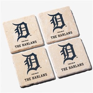 MLB Detroit Tigers Personalized Tumbled Stone Coaster Set - 39420