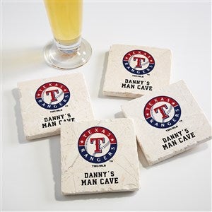 MLB Texas Rangers Personalized Tumbled Stone Coaster Set - 39421