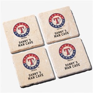 MLB Texas Rangers Personalized Tumbled Stone Coaster Set - 39421