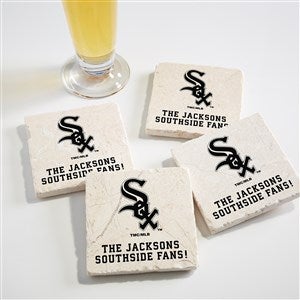 MLB Chicago White Sox Personalized Tumbled Stone Coaster Set - 39423