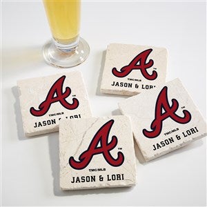 MLB Atlanta Braves Personalized Tumbled Stone Coaster Set - 39429