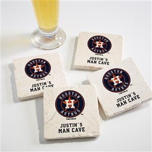 MLB Houston Astros Personalized Tumbled Stone Coaster Set - 39430