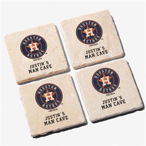MLB Houston Astros Personalized Tumbled Stone Coaster Set - 39430