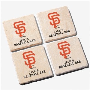 MLB San Francisco Giants Personalized Tumbled Stone Coaster Set - 39431
