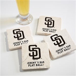 MLB San Diego Padres Personalized Tumbled Stone Coaster Set - 39433