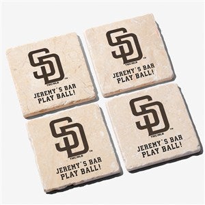MLB San Diego Padres Personalized Tumbled Stone Coaster Set - 39433