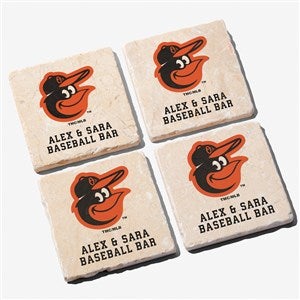MLB Baltimore Orioles Personalized Tumbled Stone Coaster Set - 39434
