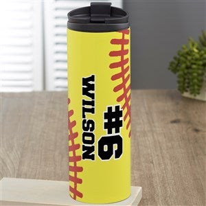 Softball Personalized 16 oz. Travel Tumbler - 39465