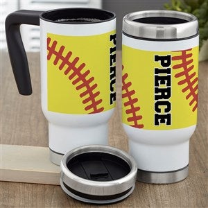 Softball Personalized 14 oz. Commuter Travel Mug - 39466