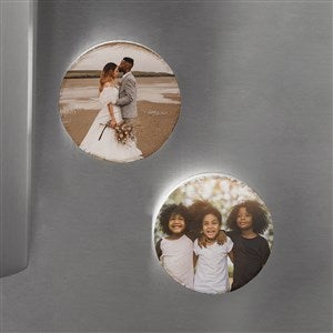 Personalized Photo Wooden Round Fridge Magnet - 39499