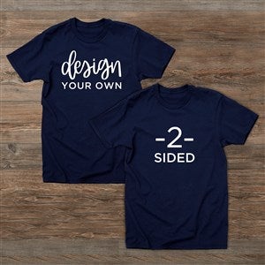 Design Your Own 2 Sided Hanes® Adult T-Shirt- Navy Blue - 39579-DBS-NB