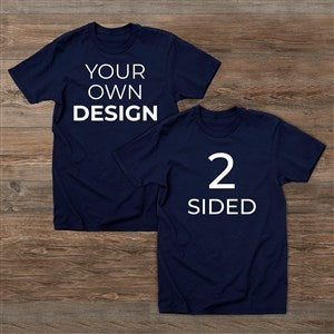 Design Your Own 2 Sided Hanes Adult T-Shirt - Navy Blue - 39579-DBS-NB