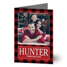 Custom Pattern Personalized Photo Christmas Card- Signature - 39598-S