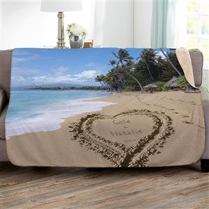 Our Paradise Island Personalized Wedding 50x60 Sherpa Blanket - 39658-S