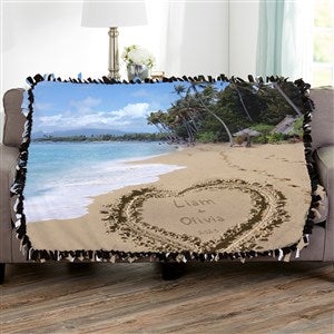 Our Paradise Island Personalized Wedding 50x60 Tie Blanket - 39658-T