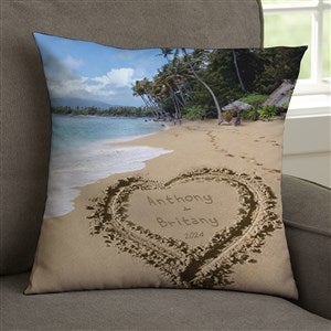 Our Paradise Island Personalized Velvet Throw Pillow - 14" - 39659-SV