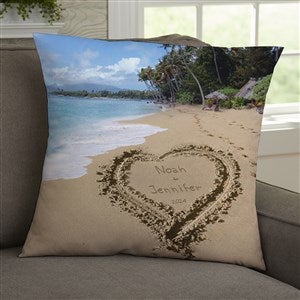 Our Paradise Island Personalized 18 Velvet Throw Pillow - 39659-LV