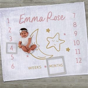 Baby Celestial Milestone Personalized Baby Fleece Blanket - 39707