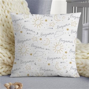 Baby Celestial Personalized 14" Velvet Throw Pillow - 39708-SV