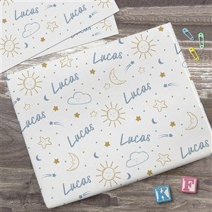 Baby Celestial Personalized Wrapping Paper Sheets - Set of 3 - 39719-S