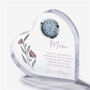 Floral Message For Mom Personalized Heart Clock - 39751