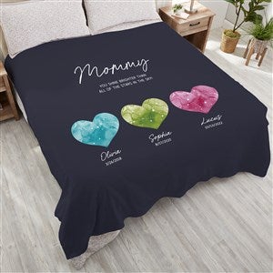 Birthstone Constellations Personalized 90x90 Plush Queen Fleece Blanket - 39759-QU