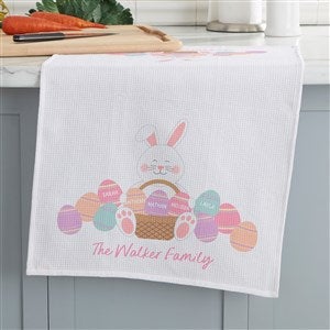 Easter Bunny Love Personalized Waffle Weave Kitchen Towel - 39835