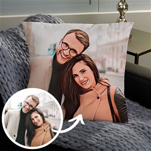 Cartoon Yourself Personalized 18" Velvet Throw Pillow - 39864-LV