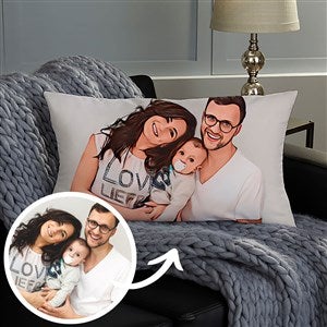 Cartoon Yourself Personalized Lumbar Velvet Throw Pillow - 39864-LBV