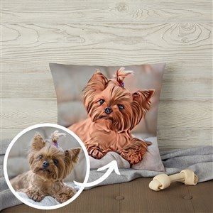 Cartoon Your Pet Personalized Photo 14" Velvet Throw Pillow - 39866-SV