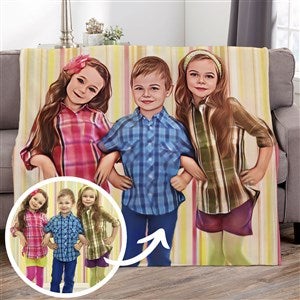 Cartoon Yourself Personalized 50x60 Plush Fleece Photo Blanket - 39868-F