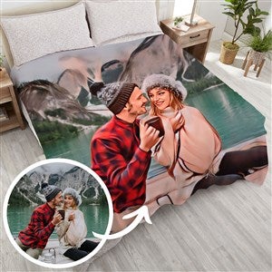 Cartoon Yourself Personalized 90x108 Plush King Fleece Photo Blanket - 39868-K