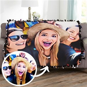 Cartoon Yourself Personalized 50x60 Tie Photo Blanket - 39868-T