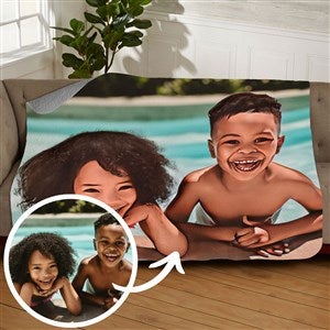 Cartoon Yourself Personalized 50x60 Quilted Photo Blanket - 39868-Q