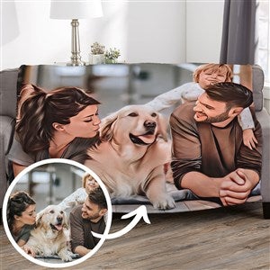 Cartoon Your Pet Personalized Photo 50x60 Lightweight Fleece Blanket - 39869-LF