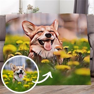 Cartoon Your Pet Personalized Photo 60x80 Plush Fleece Blanket - 39869-FL