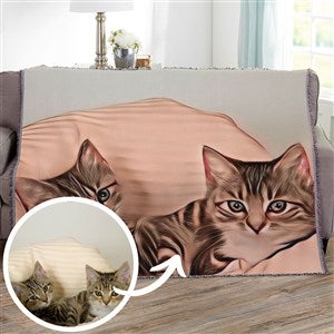 Cartoon Your Pet Personalized Photo 56x60 Woven Throw - 39869-A